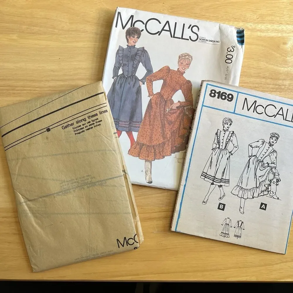 Vintage 1982 McCalls Sewing Pattern 8169 Dress Sz 8 Cottagecore Western Prairie